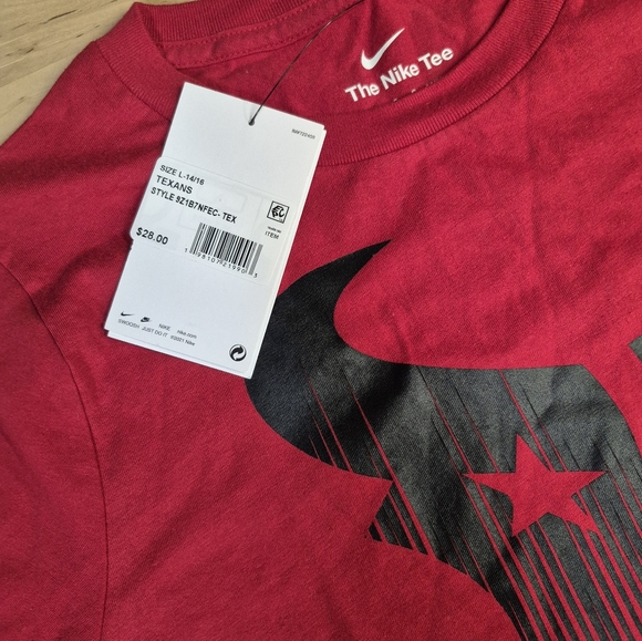 Nike Red Houston Texans Graphic Kids Shirt. NWT. Size L 14/16 - Picture 3 of 5
